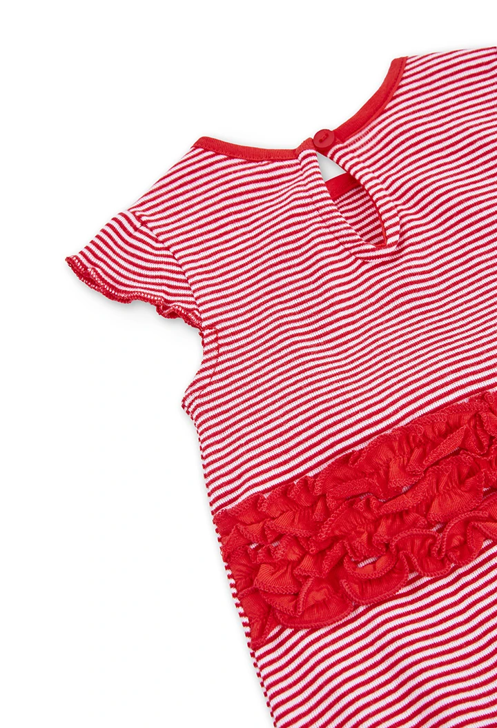 Grenouillère en tricot à rayures pour bébé fille