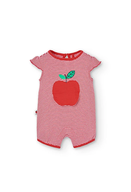 Grenouillère en tricot à rayures pour bébé fille