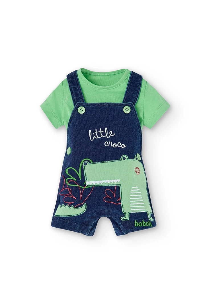 Pack en tricot bi matiere pour bébé garçon