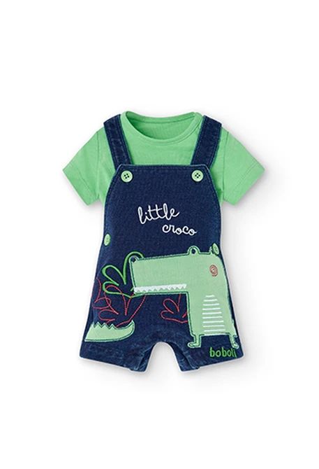 Pack en tricot bi matiere pour bébé garçon