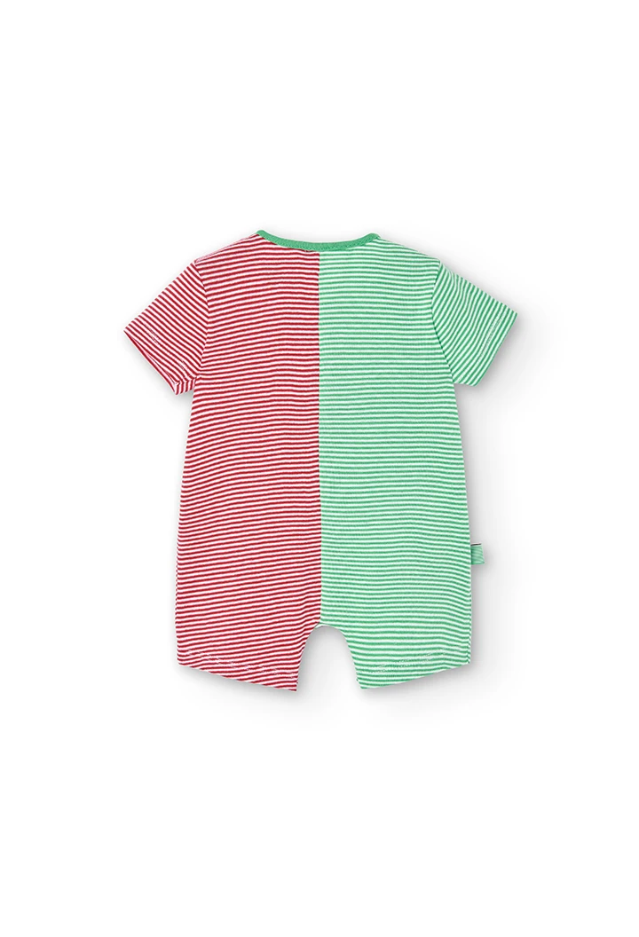 Grenouillère en tricot à rayures pour bébé garçon