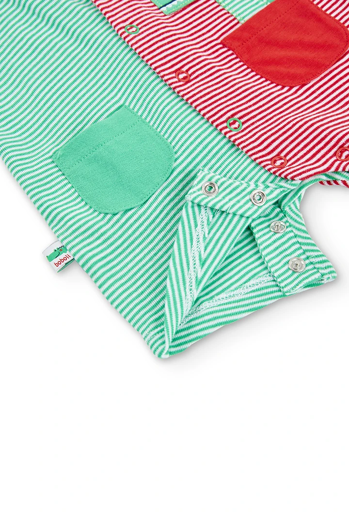 Grenouillère en tricot à rayures pour bébé garçon