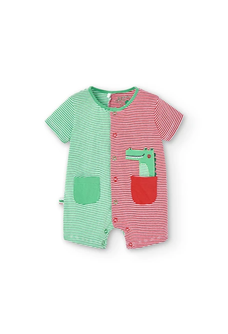 Grenouillère en tricot à rayures pour bébé garçon