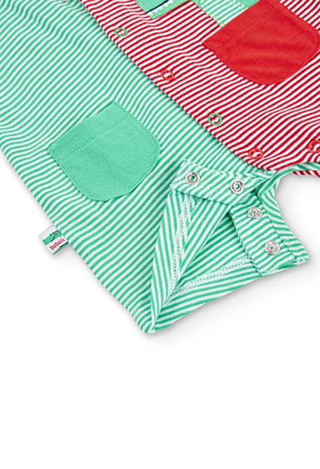 Grenouillère en tricot à rayures pour bébé garçon