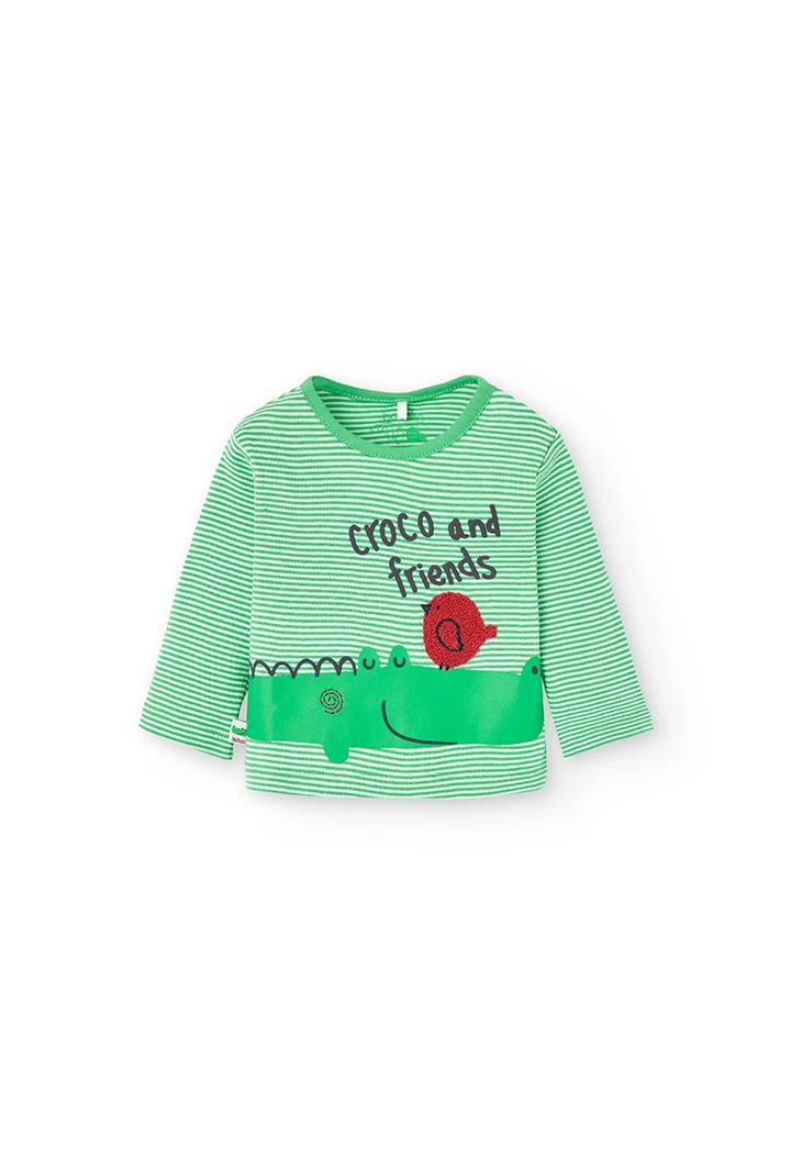Camiseta punto listada de bebé