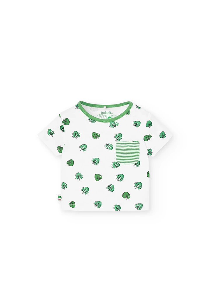 Camiseta punto "hojas" de bebé