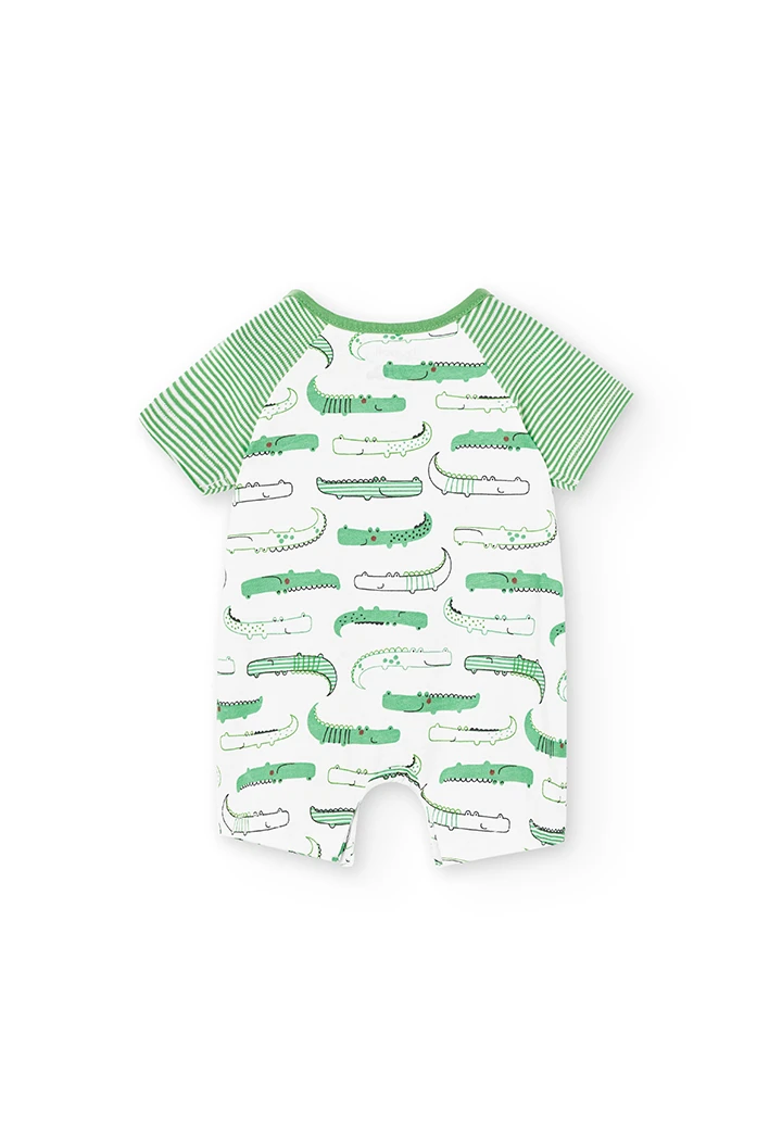Grenouillère en tricot bi matiere pour bébé