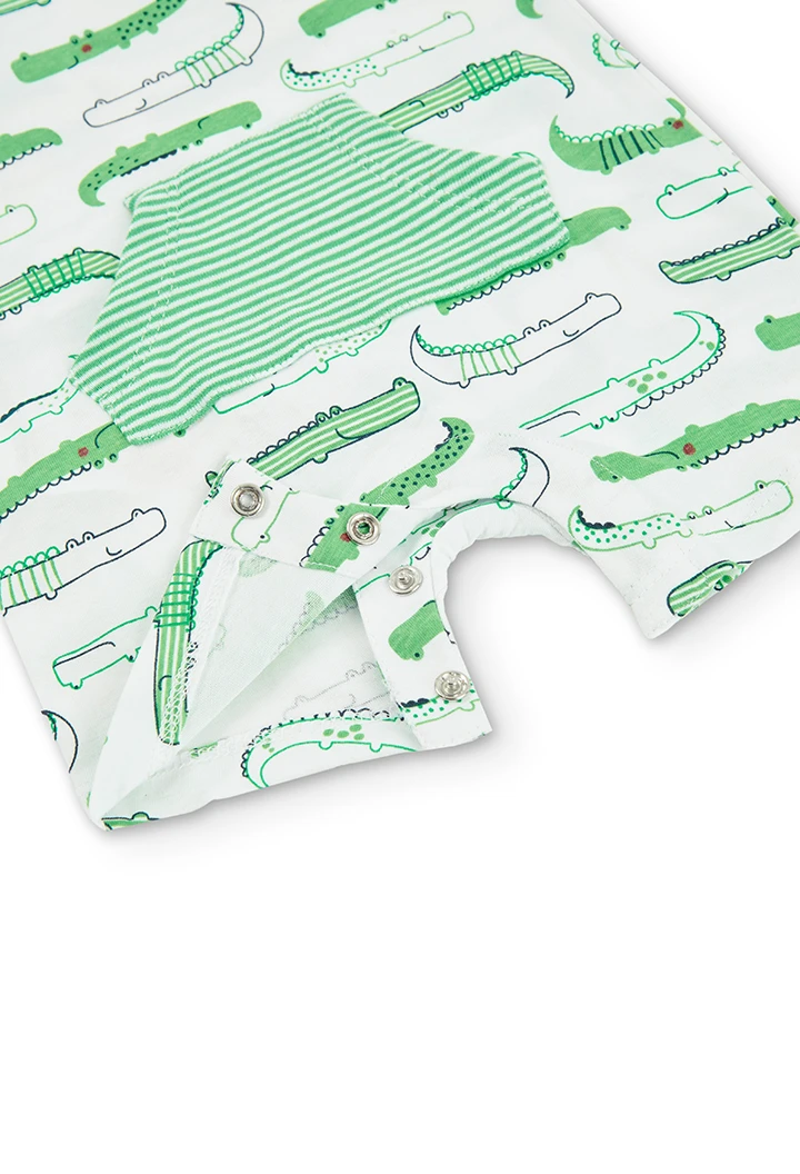 Grenouillère en tricot bi matiere pour bébé