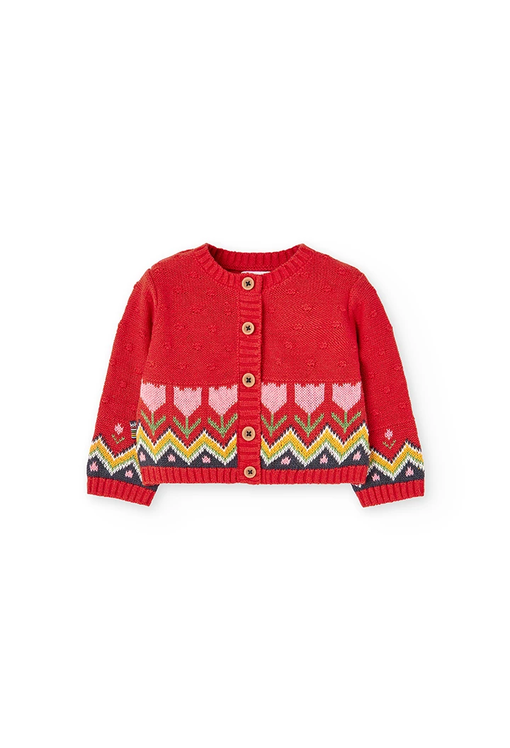 Knitwear jacket for baby girl -BCI