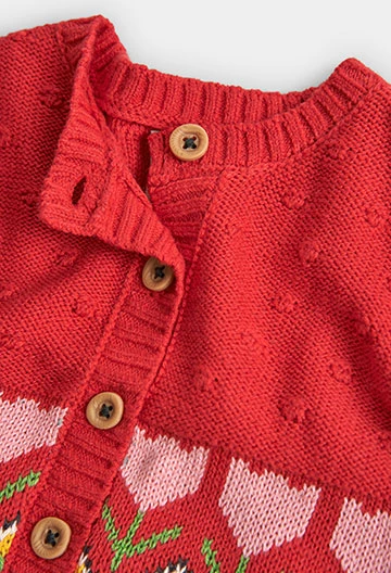 Knitwear jacket for baby girl -BCI
