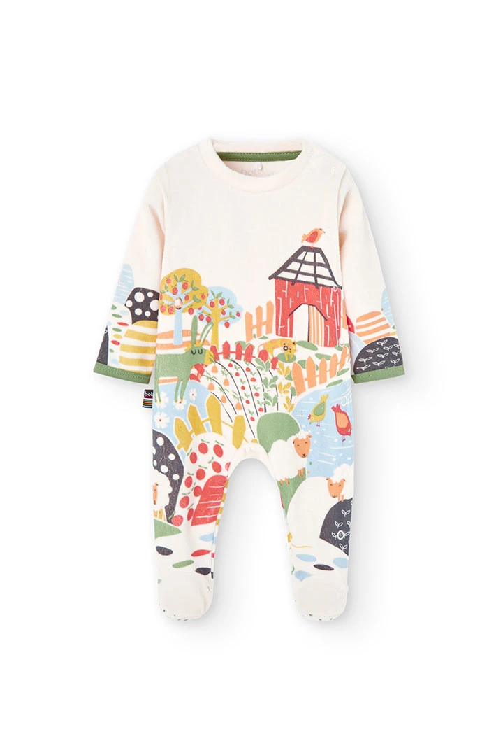Velour play suit for baby -BCI