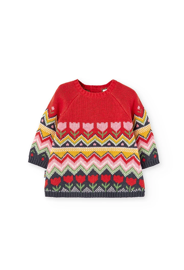 Knitwear dress for baby girl -BCI