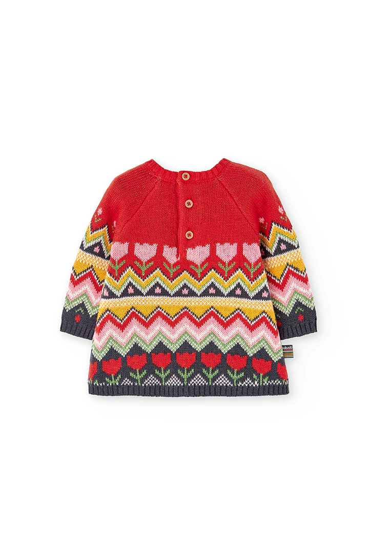 Knitwear dress for baby girl -BCI