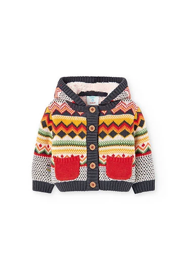 Casaco tricot jacquard do bébé -BCI