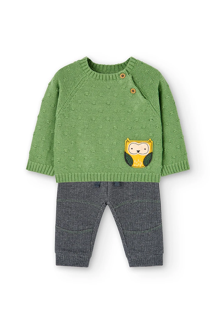 Pack en tricot bi matiere pour bébé -BCI