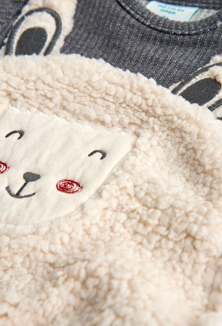 Combined play suit bicolour for baby -BCI