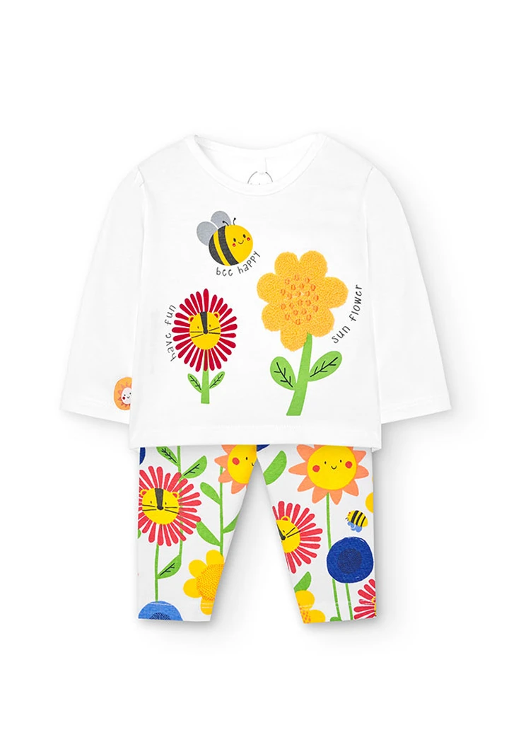 Pack tricoté pour bébé fille en blanc