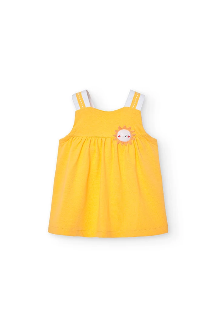 Pack tricoté pour bébé fille en jaune