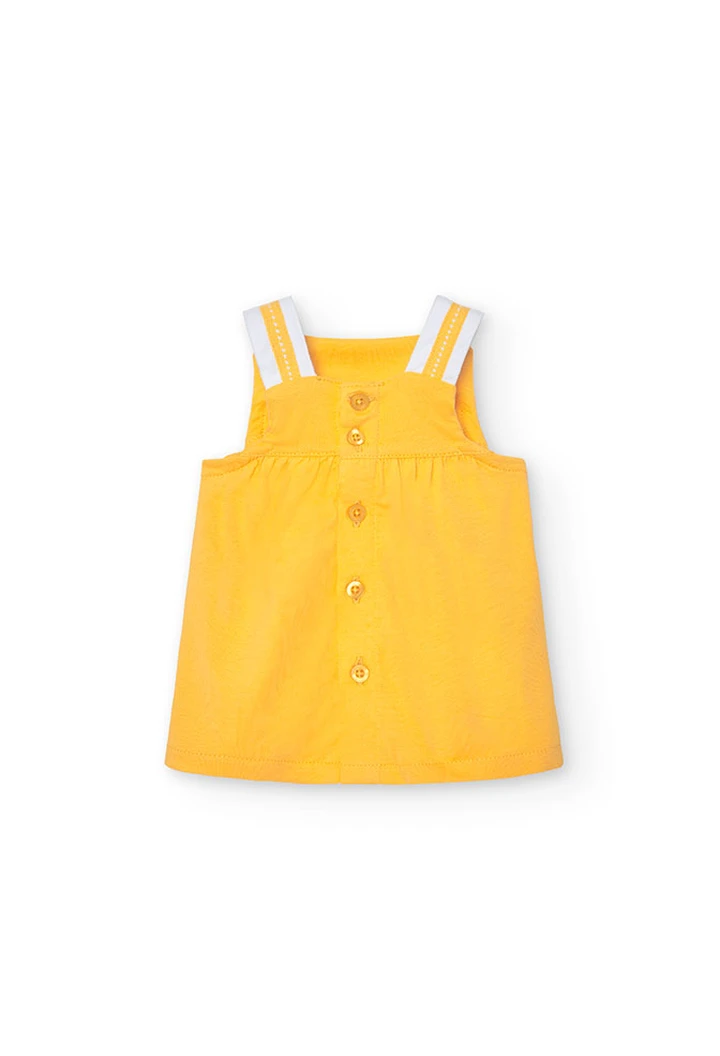 Pack tricoté pour bébé fille en jaune