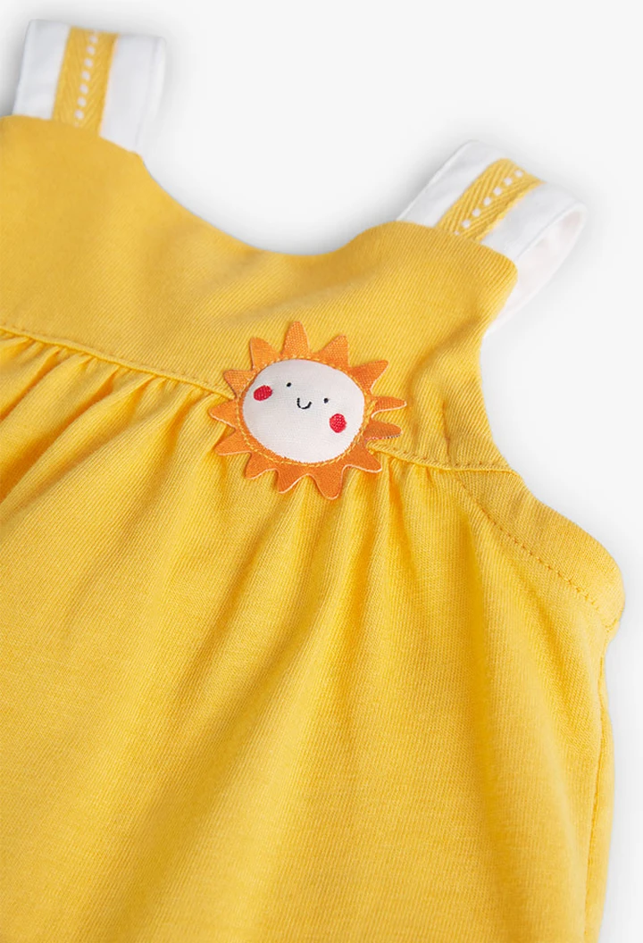 Pack tricoté pour bébé fille en jaune