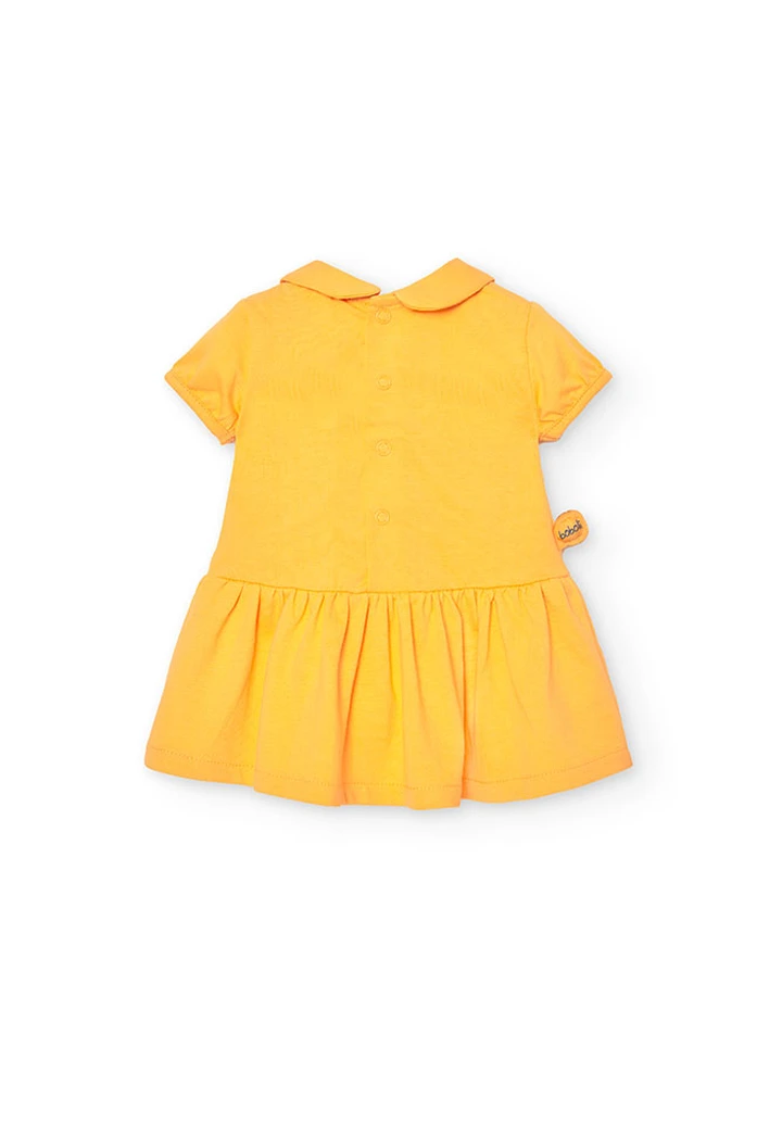Robe tricotée pour bébé fille, jaune
