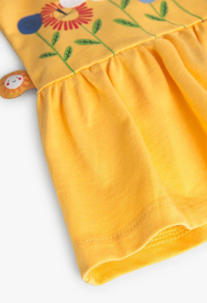 Robe tricotée pour bébé fille, jaune