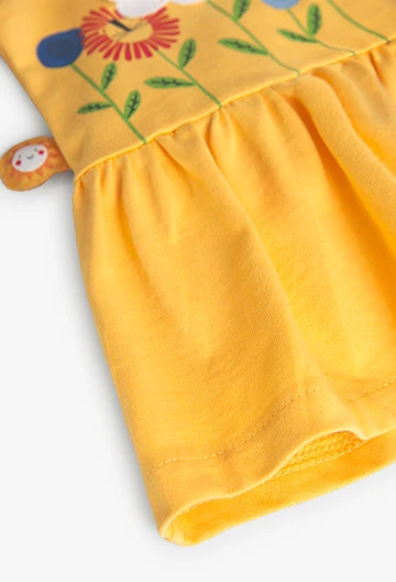 Vestido de punto de bebé niña en amarillo