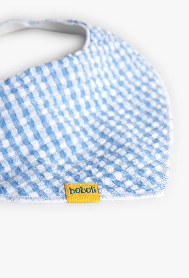 Pack 2 bavoirs écharpe à carreaux pour bébé
