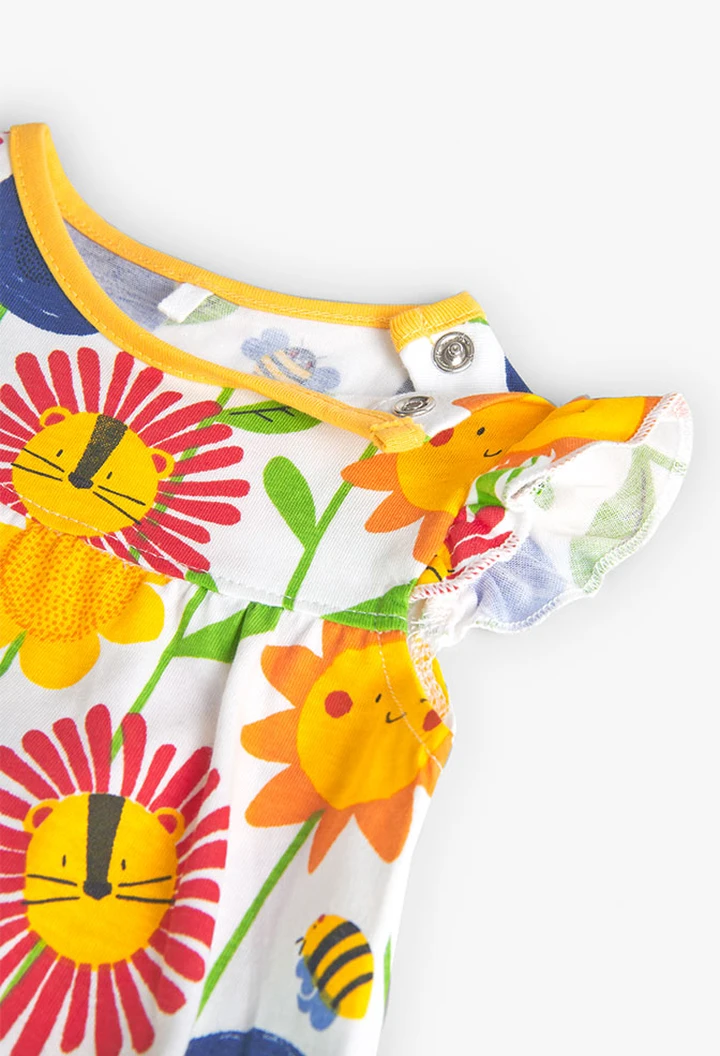 Grenouillère bébé tricotée imprimée en jaune
