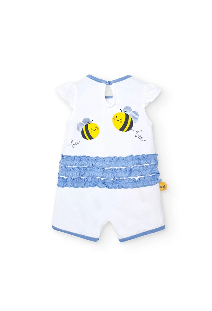 Grenouillère tricotée blanche pour bébé