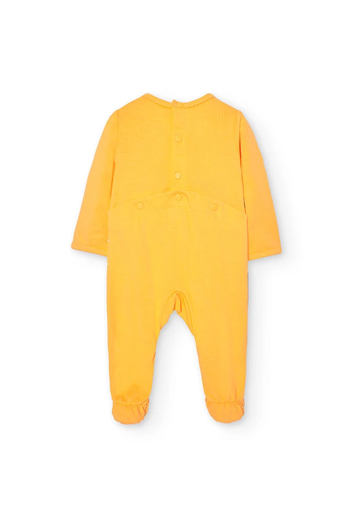 Grenouillère tricotée pour bébé en jaune
