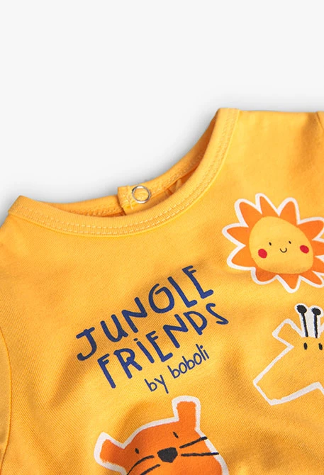 Tutina in jersey gialla da neonato