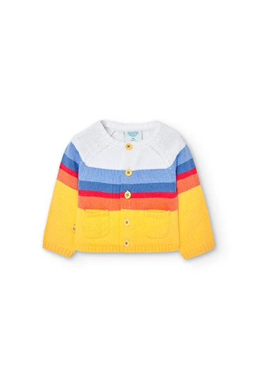 Tricotage-Jacke für Babies, in Farbe Gelb