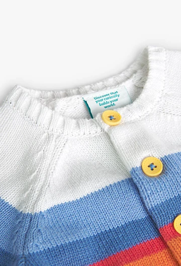 Jaqueta de tricotosa de bebè en groc