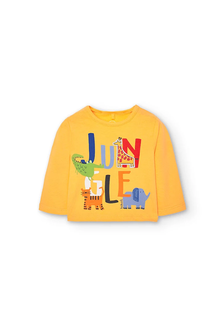 T-shirt tricoté jaune pour bébé garçon