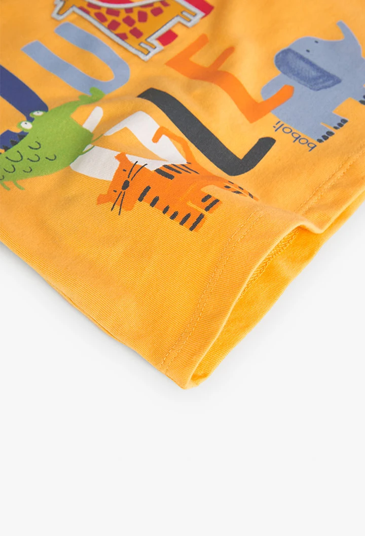 T-shirt tricoté jaune pour bébé garçon