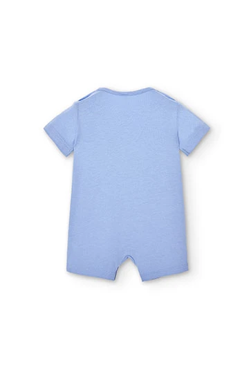 Grenouillère tricotée bleue pour bébé