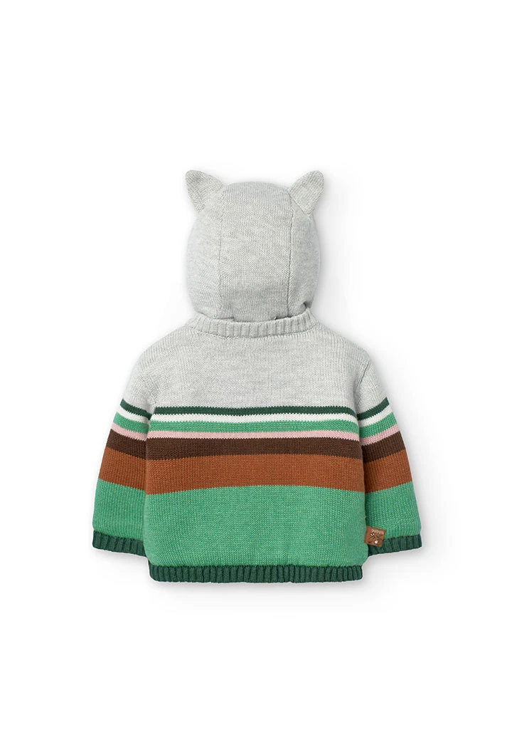 Strickjacke für Baby-Jungen mit Streifenmuster