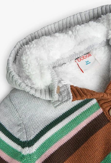 Strickjacke für Baby-Jungen mit Streifenmuster