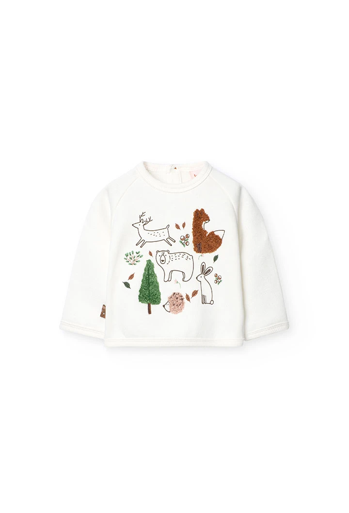 Ensemble de sweat-shirt et leggings en coton pour bébé fille en blanc