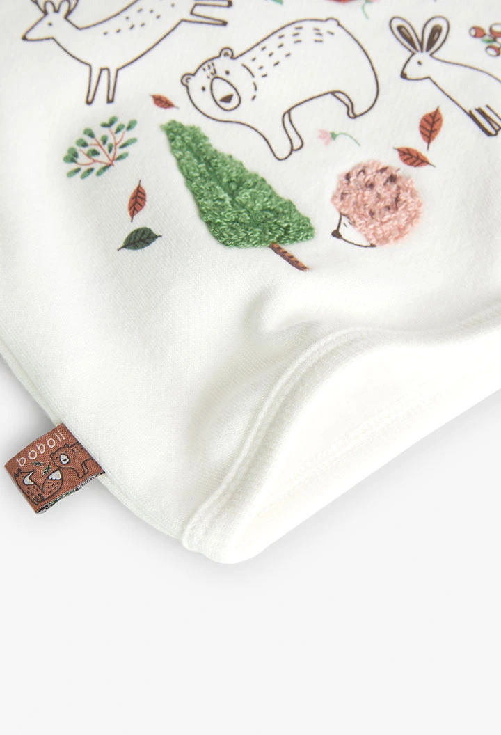 Ensemble de sweat-shirt et leggings en coton pour bébé fille en blanc