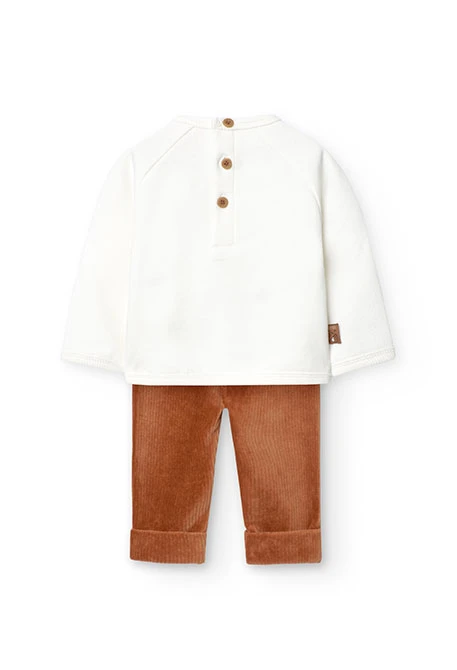 Ensemble de sweat-shirt et leggings en coton pour bébé fille en blanc