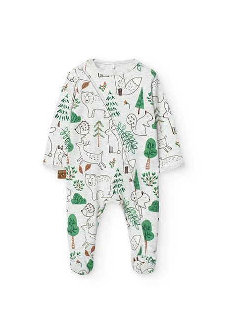 Babygrow interlock para bebé com estampado de animais