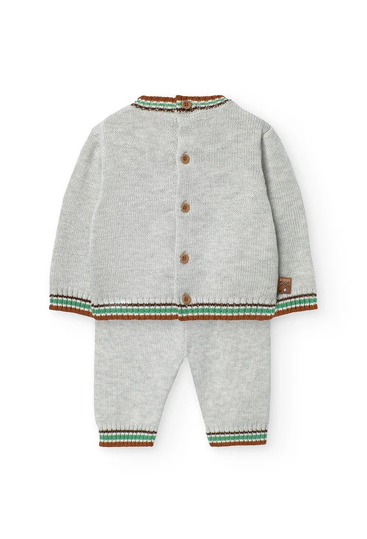 2tlg. Set mit Pullover und Hose für Baby in Grau