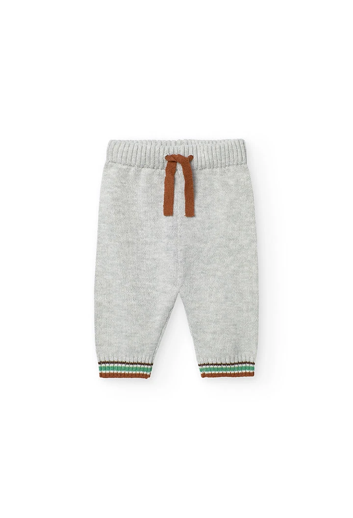 Ensemble de pull et pantalon en tricot pour bébé de couleur grise