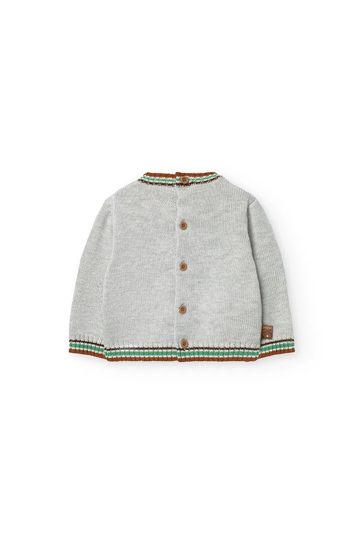 Ensemble de pull et pantalon en tricot pour bébé de couleur grise