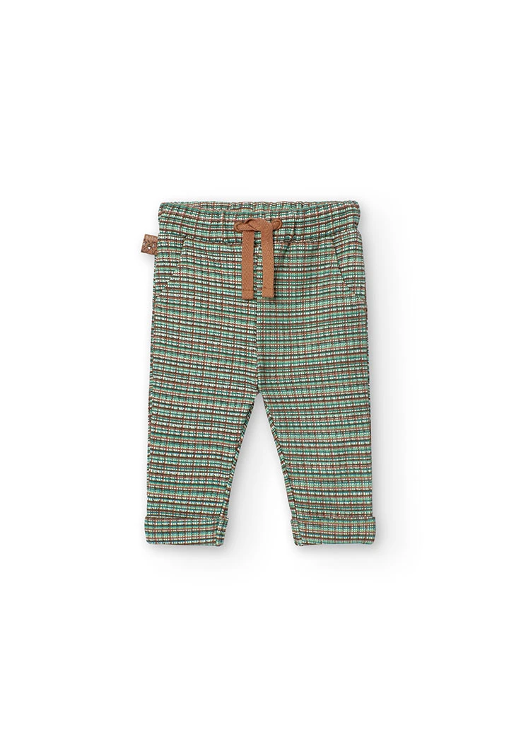 Set of jumper and trousers for baby boy with checkered print