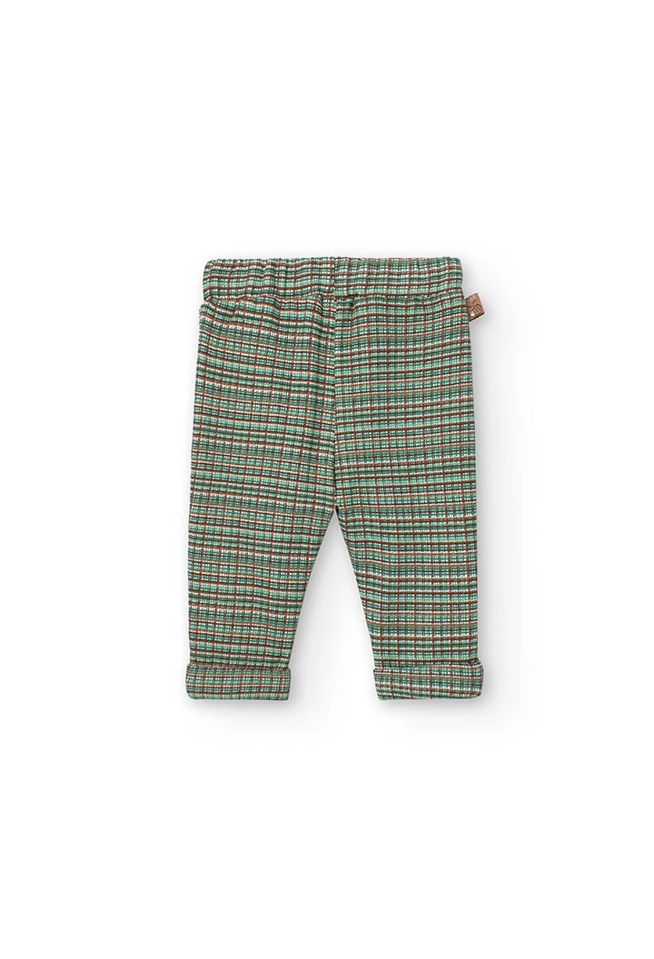 Set of jumper and trousers for baby boy with checkered print