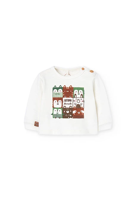 Sudadera de felpa para bebé niño en blanco