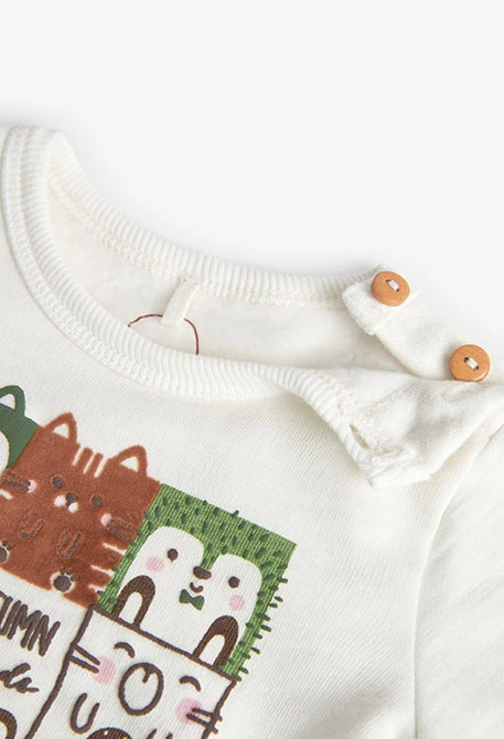 Sudadera de felpa para bebé niño en blanco